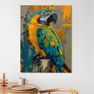 Perched in Paradise Wall Art Painting, HD Canvas Print, Framed, Ready to Hang. (ABMWA127)