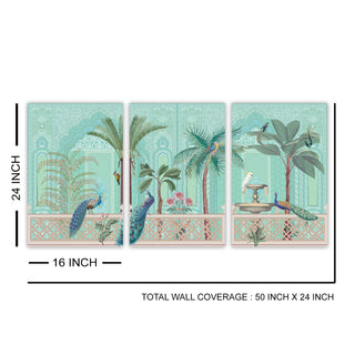 Birds palace, Set of 3 Royal Garden Artwork (ETHWA21)