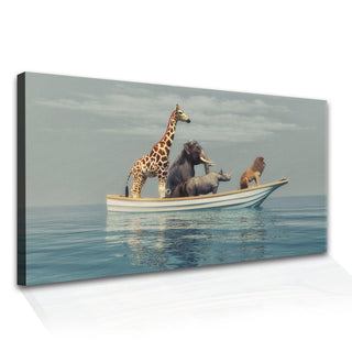 Amazing Wildlife Wall Art. Large Canvas Framed Digital Reprints of Jungle, Wildlife, Animals and Birds. Ready To Hang. Size:  24 Inch x 48 Inch (WBWA34) - Khirki.in 