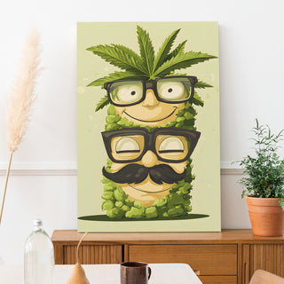 Glasses & Greenery Wall Art Painting, HD Canvas Print, Framed, Ready to Hang. (KTCWA68)