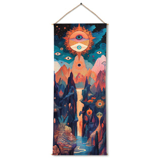 Large Wallpaper Style Wall Hanging Tapestry. Thick fabric, Ready to Hang Wall Décor. Size 24 In x 60 In. ECLTPS009