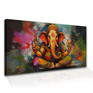 Lord Ganesha Canvas Painting Framed For Home Decor