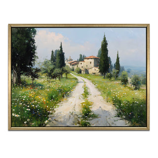 European Cityscape Wall Art, HD Canvas Print, Golden Floater Framed, Ready to Hang, (36 In x 48 In) (EURO-WA-79)