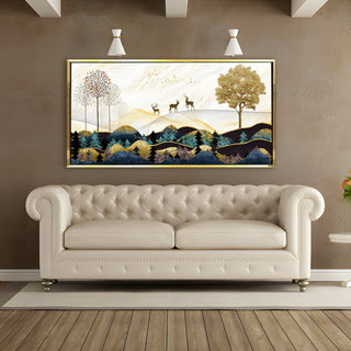 Amazing Wildlife Wall Art. Large Canvas Paintings. Framed Digital Reprints of Jungle, Wildlife, Animals and Birds 24 Inch x 48 Inch (WBWA17)