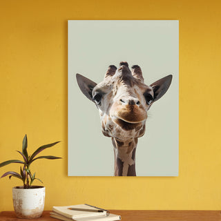 Cheeky Giraffe Wall Art Painting, HD Canvas Print, Framed, Ready to Hang. (ANIWA161)