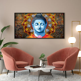 Lord Buddha Canvas Painting For Home Decor, Office walls and Hotels, Resorts Wall Decoration 24 inch x 48 inch (BDWA09)