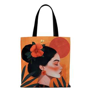 Canvas Zip Clouser Tote Bag for Women – 15x16 Inch Reusable Shopping & Everyday Carry Bag (TOBA08)