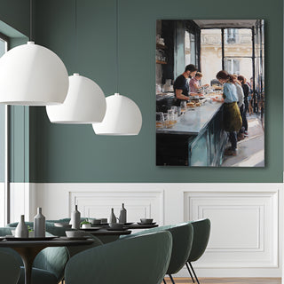 Modern Café Bar – Contemporary Art for Kitchen, Dining Area, or Café Wall Art, HD Canvas Print, Framed, Ready to Hang. (KITWA042)