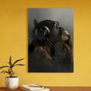 Philosopher Ape Wall Art Painting, HD Canvas Print, Framed, Ready to Hang. (POMWA169)