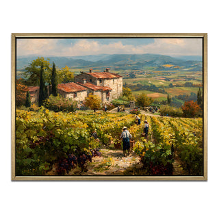 European Cityscape Wall Art, HD Canvas Print, Golden Floater Framed, Ready to Hang, (36 In x 48 In) (EURO-WA-71)