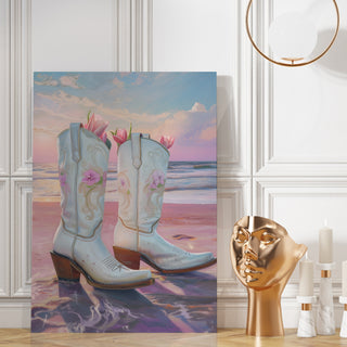 Maximalist Wall Art, Cowgirl Décor, HD Canvas Print, Framed, Ready to Hang. (POMA01)