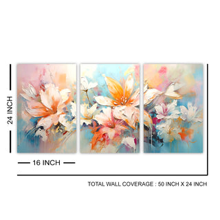 Abstract Floral Oil Painting, HD Canvas Print, Framed, Ready to Hang. (FLWA23)