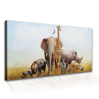 Amazing Wildlife Wall Art. Large Canvas Framed Digital Reprints of Jungle, Wildlife, Animals and Birds. Ready To Hang. Size:  24 Inch x 48 Inch (WBWA26) - Khirki.in 