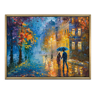Romantic Couple Wall Art,HD Canvas Print with Premium Golden Floater Frame, Ready to Hang, (36 In x 48 In) (COUPLE-WA-15)