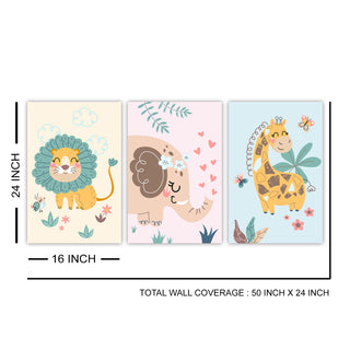 Kids Room Canvas Wall Decor 3 Panel Large Art Pieces (KDSWA01)