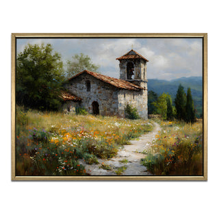 European Cityscape Wall Art, HD Canvas Print, Golden Floater Framed, Ready to Hang, (36 In x 48 In) (EURO-WA-72)