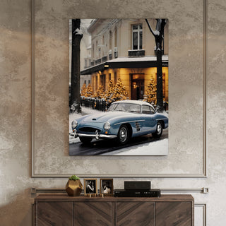 Winter’s Tale: Mercedes Classic Wall Art Painting, HD Canvas Print, Framed, Ready to Hang. (VINWA159)