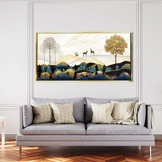 Amazing Wildlife Wall Art. Large Canvas Paintings. Framed Digital Reprints of Jungle, Wildlife, Animals and Birds 24 Inch x 48 Inch (WBWA17)