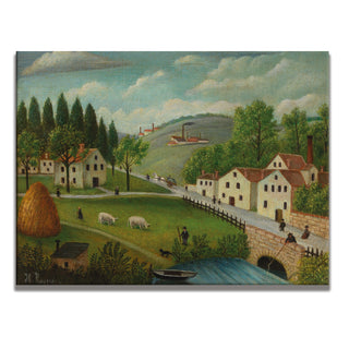 View of Malakoff – Henri Rousseau Painting | HD Canvas Print | Ready to Hang | Wall Art for Bedroom, living room, Hallway (HRWA13)