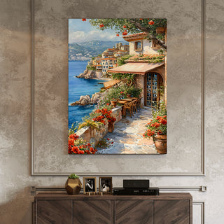 Italian Riviera Bliss Wall Art Painting, HD Canvas Print, Framed, Ready to Hang. (AMWA57)