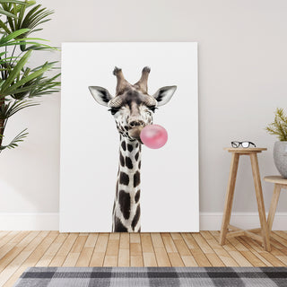 Pop Culture Giraffe Wall Art Painting, HD Canvas Print, Framed, Ready to Hang. (POMWA170)