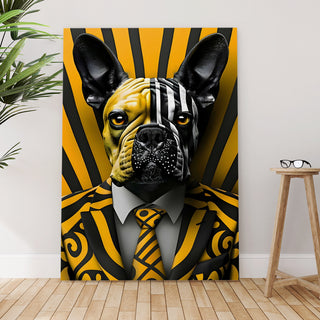 Commanding Canine Wall Art Painting, HD Canvas Print, Framed, Ready to Hang. (POMWA316)