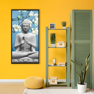 Lord Buddha Canvas Painting For Home Decor, Office walls and Hotels, Resorts Wall Decoration 24 inch x 48 inch (BDWA27)