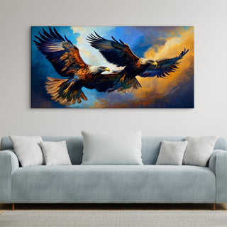 Amazing Wildlife Wall Art. Large Canvas Framed Digital Reprints of Jungle, Wildlife, Animals and Birds. Ready To Hang. Size:  24 Inch x 48 Inch (WBWA47) - Khirki.in 