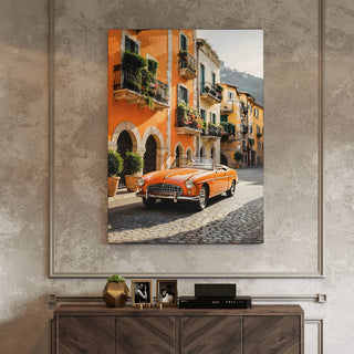 Italian Summer Drive Wall Art Painting, HD Canvas Print, Framed, Ready to Hang. (VINWA157)