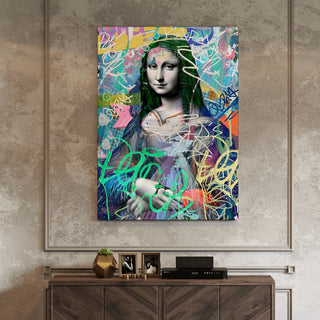 Mona Lisa Maximalist Altered Wall Art Print, HD Canvas Print, Framed, Ready to Hang. (POMA04)