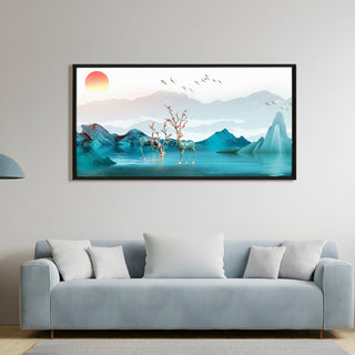 Amazing Wildlife Wall Art. Large Canvas Paintings. Framed Digital Reprints of Jungle, Wildlife, Animals and Birds 24 Inch x 48 Inch (WBWA16) - Khirki.in 