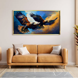 Amazing Wildlife Wall Art. Large Canvas Framed Digital Reprints of Jungle, Wildlife, Animals and Birds. Ready To Hang. Size:  24 Inch x 48 Inch (WBWA47) - Khirki.in 