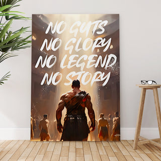 Gladiator Warrior Motivational Wall Art, HD Canvas Print, Framed, Ready to Hang. (POMWA348)