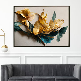 PAPER PLANE DESIGN Canvas Floral Wall Art: A Symphony of Nature's Elegance Large Size Canvas Framed Paintings For Living Room, Office, Home Decor. (FLWA17)
