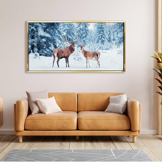 Amazing Wildlife Wall Art. Large Canvas Framed Digital Reprints of Jungle, Wildlife, Animals and Birds. Ready To Hang. Size:  24 Inch x 48 Inch (WBWA33) - Khirki.in 