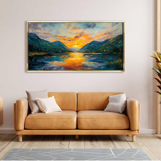 Sunrise Wall Art Painting, HD Canvas Print, Framed, Ready to Hang. (VASWA001)