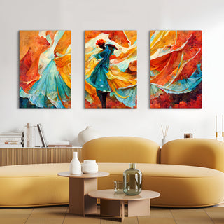 Dancer Portrait with Sunset Hues, HD Canvas Print, Framed, Ready to Hang. (MAWA22)