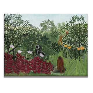 Monkeys in the Jungle – Henri Rousseau Painting | HD Canvas Print | Ready to Hang | Wall Art for Bedroom, living room, Hallway (HRWA01)