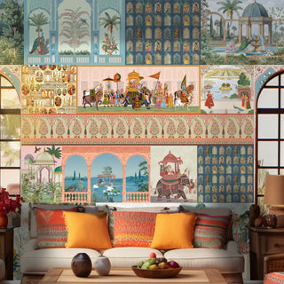Regal Patchwork Palace – Indian Heritage Collage Wallpaper. (PATCH021)