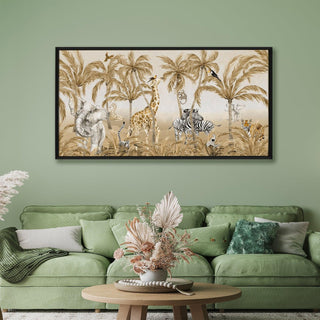 Amazing Wildlife Wall Art. Large Canvas Framed Digital Reprints of Jungle, Wildlife, Animals and Birds. Ready To Hang. Size:  24 Inch x 48 Inch (WBWA43) - Khirki.in 