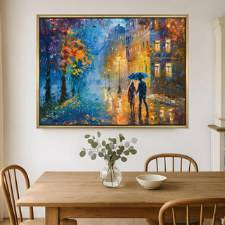 Romantic Couple Wall Art,HD Canvas Print with Premium Golden Floater Frame, Ready to Hang, (36 In x 48 In) (COUPLE-WA-15)