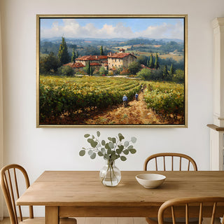 European Cityscape Wall Art, HD Canvas Print, Golden Floater Framed, Ready to Hang, (36 In x 48 In) (EURO-WA-70)