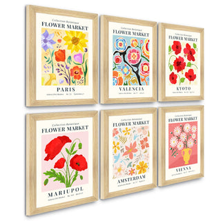 Exclusive Vintage Art Paintings: Enhance Your Home Décor with Framed European and Floral Masterpieces - Perfect for Living Rooms, Bedrooms, and Office Spaces (FLOWER MARKET) (ARTFM007)
