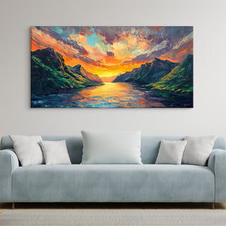 Framed Sunrise Canvas Reprint - Elegant Wall Art for Positive Energy and Tranquility (VASWA002)