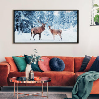 Amazing Wildlife Wall Art. Large Canvas Framed Digital Reprints of Jungle, Wildlife, Animals and Birds. Ready To Hang. Size:  24 Inch x 48 Inch (WBWA33) - Khirki.in 