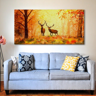 Amazing Wildlife Wall Art. Large Canvas Framed Digital Reprints of Jungle, Wildlife, Animals and Birds. Ready To Hang. Size:  24 Inch x 48 Inch (WBWA30) - Khirki.in 