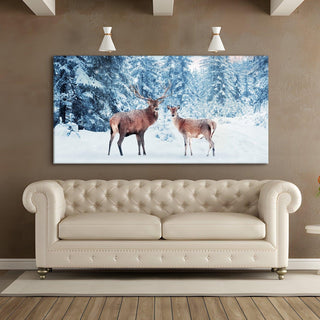 Amazing Wildlife Wall Art. Large Canvas Framed Digital Reprints of Jungle, Wildlife, Animals and Birds. Ready To Hang. Size:  24 Inch x 48 Inch (WBWA33) - Khirki.in 