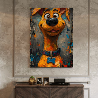 Canine Joy Wall Art Painting, HD Canvas Print, Framed, Ready to Hang. (POMWA37)