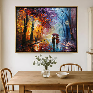 Romantic Couple Wall Art,HD Canvas Print with Premium Golden Floater Frame, Ready to Hang, (36 In x 48 In) (COUPLE-WA-16)