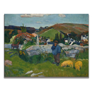 Landscape with Pigs – Paul Gauguin Painting | HD Canvas Print | Ready to Hang | Wall Art for Bedroom, living room, Hallway (PGWA07)